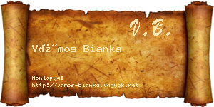 Vámos Bianka névjegykártya