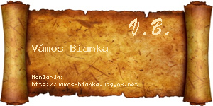 Vámos Bianka névjegykártya